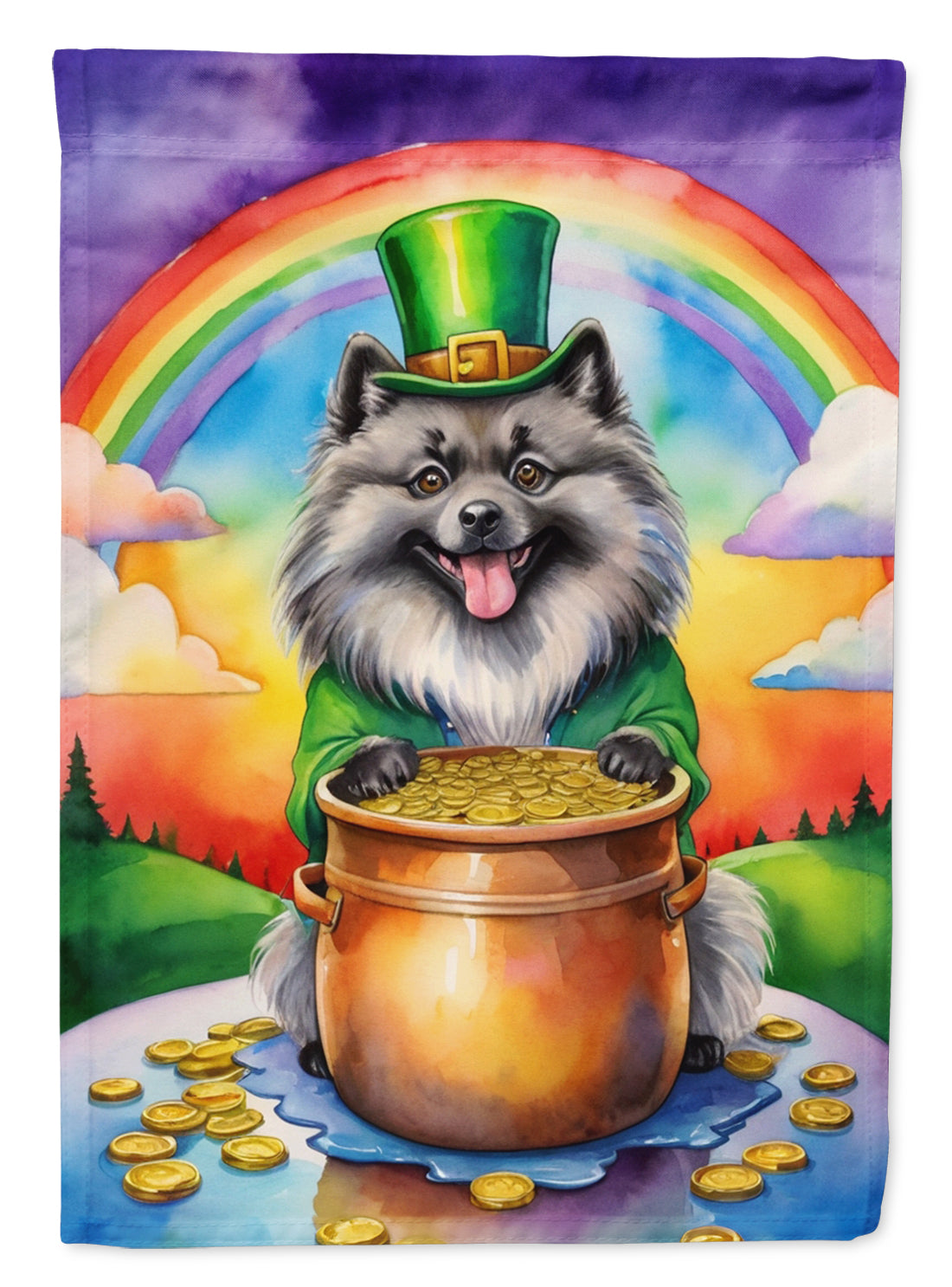 Buy this Keeshond St Patrick's Day House Flag