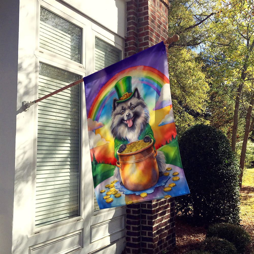 Keeshond St Patrick's Day House Flag