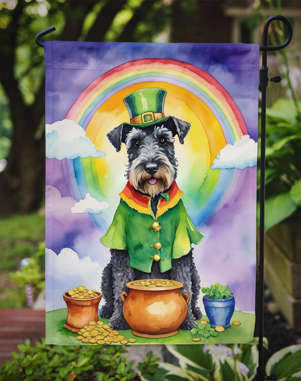 Kerry Blue Terrier St Patrick's Day Garden Flag