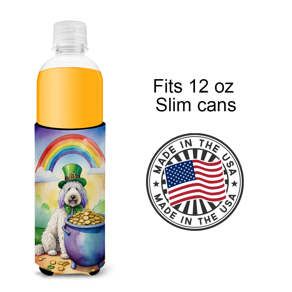 Komondor St Patrick's Day Hugger for Ultra Slim Cans