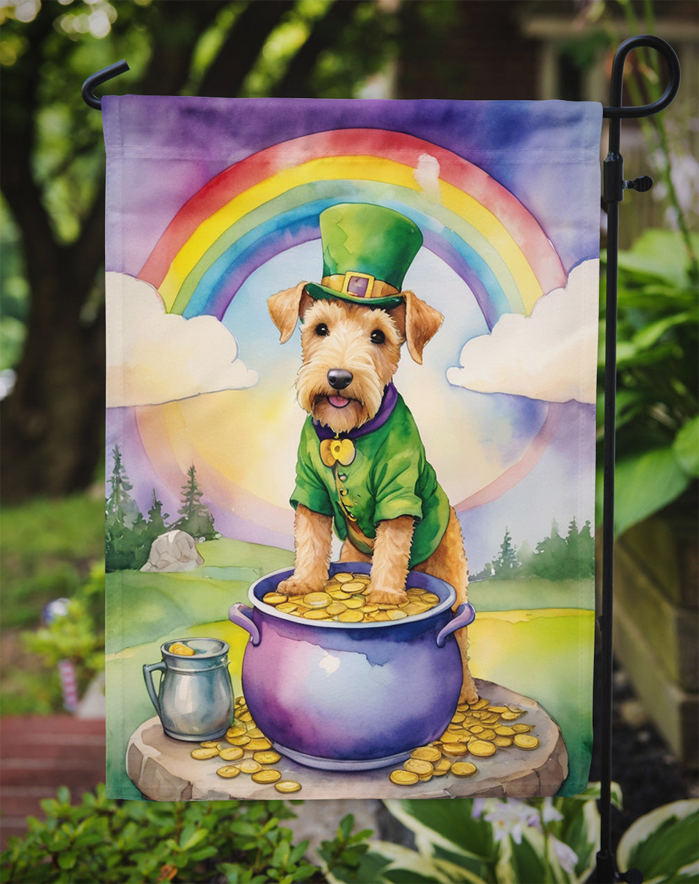 Lakeland Terrier St Patrick's Day Garden Flag