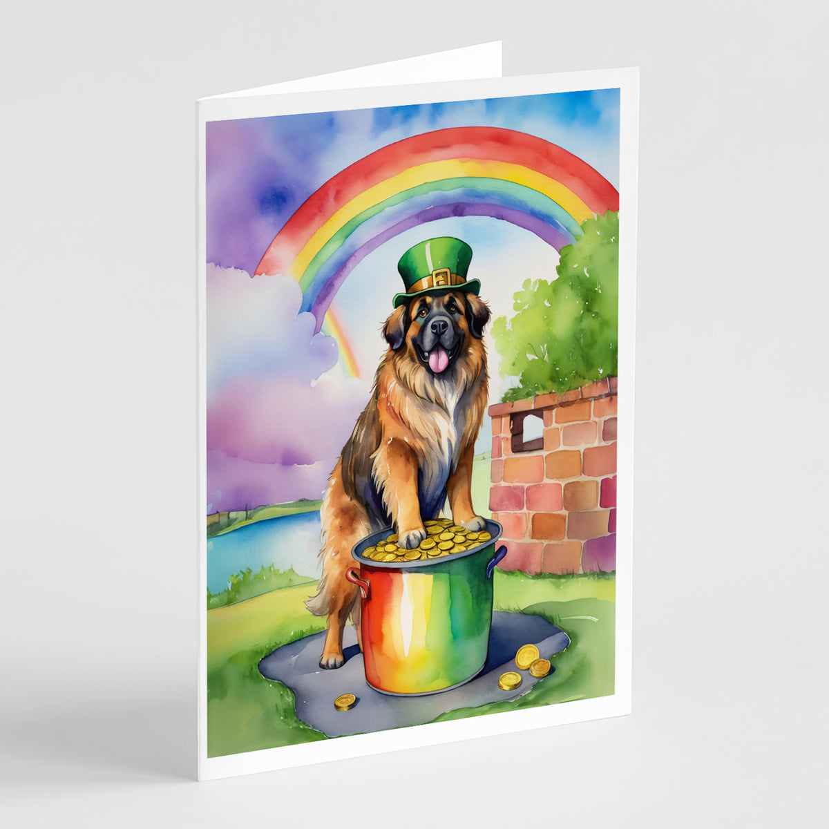 Buy this Leonberger St Patrick&#39;s Day Greeting Cards Pack of 8