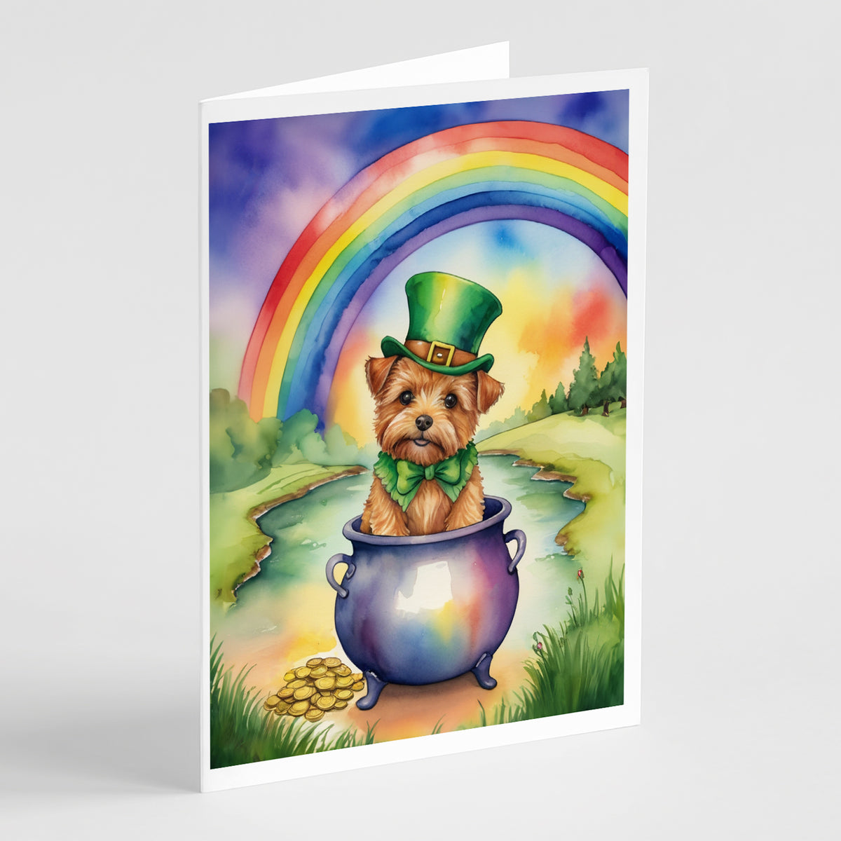 Buy this Norfolk Terrier St Patrick&#39;s Day Greeting Cards Pack of 8
