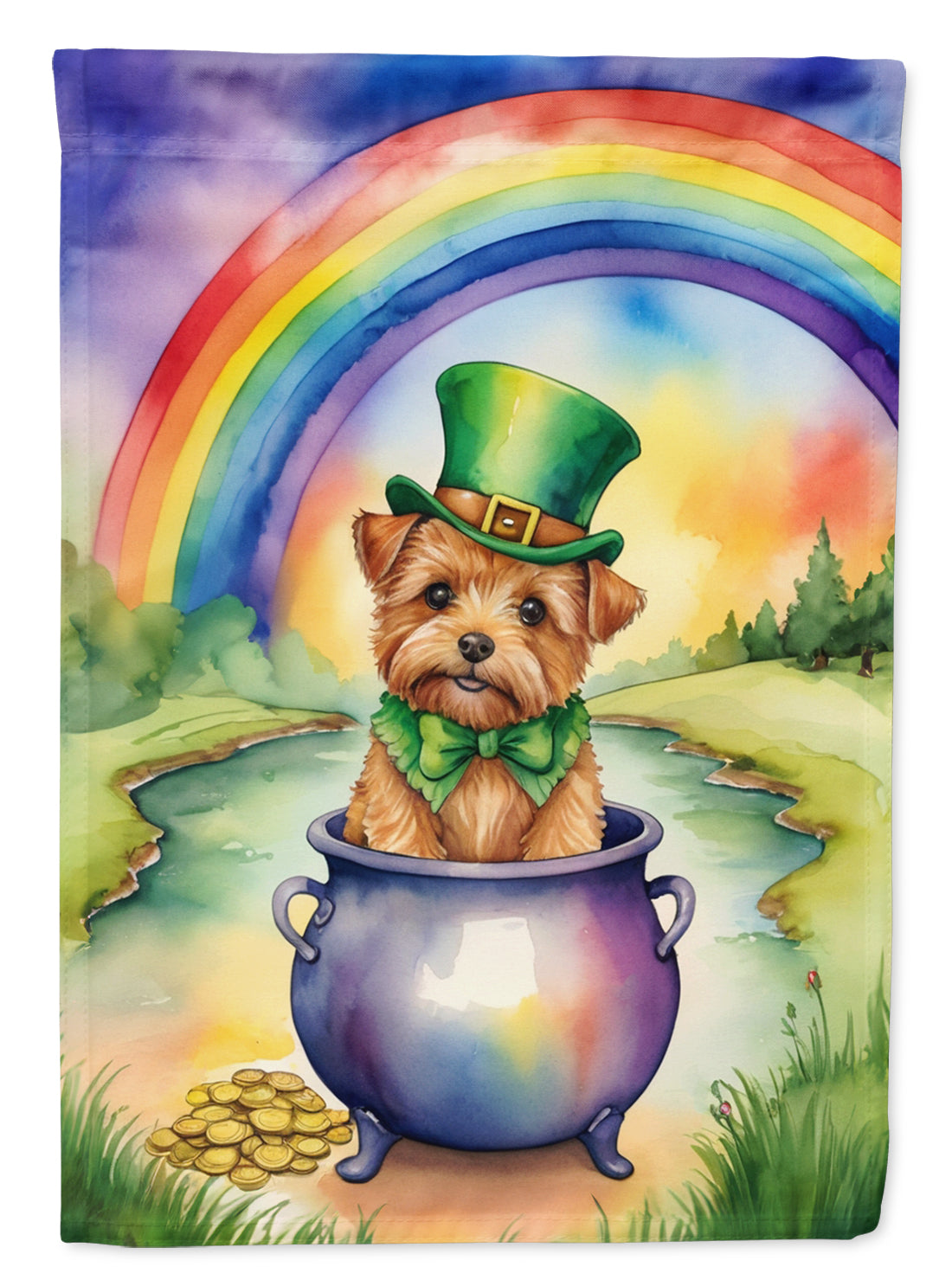 Buy this Norfolk Terrier St Patrick&#39;s Day Garden Flag