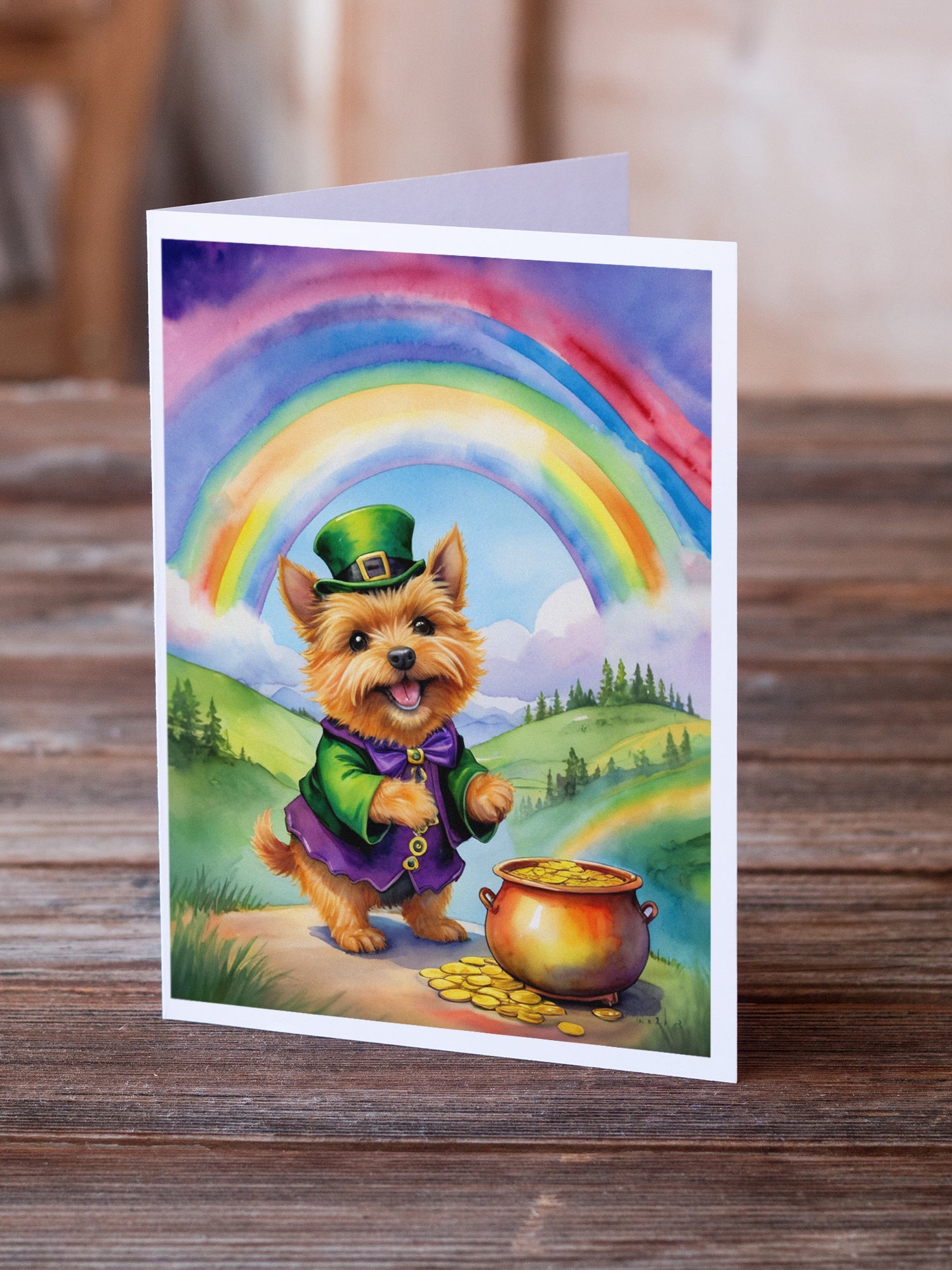 Norwich Terrier St Patrick's Day Greeting Cards Pack of 8