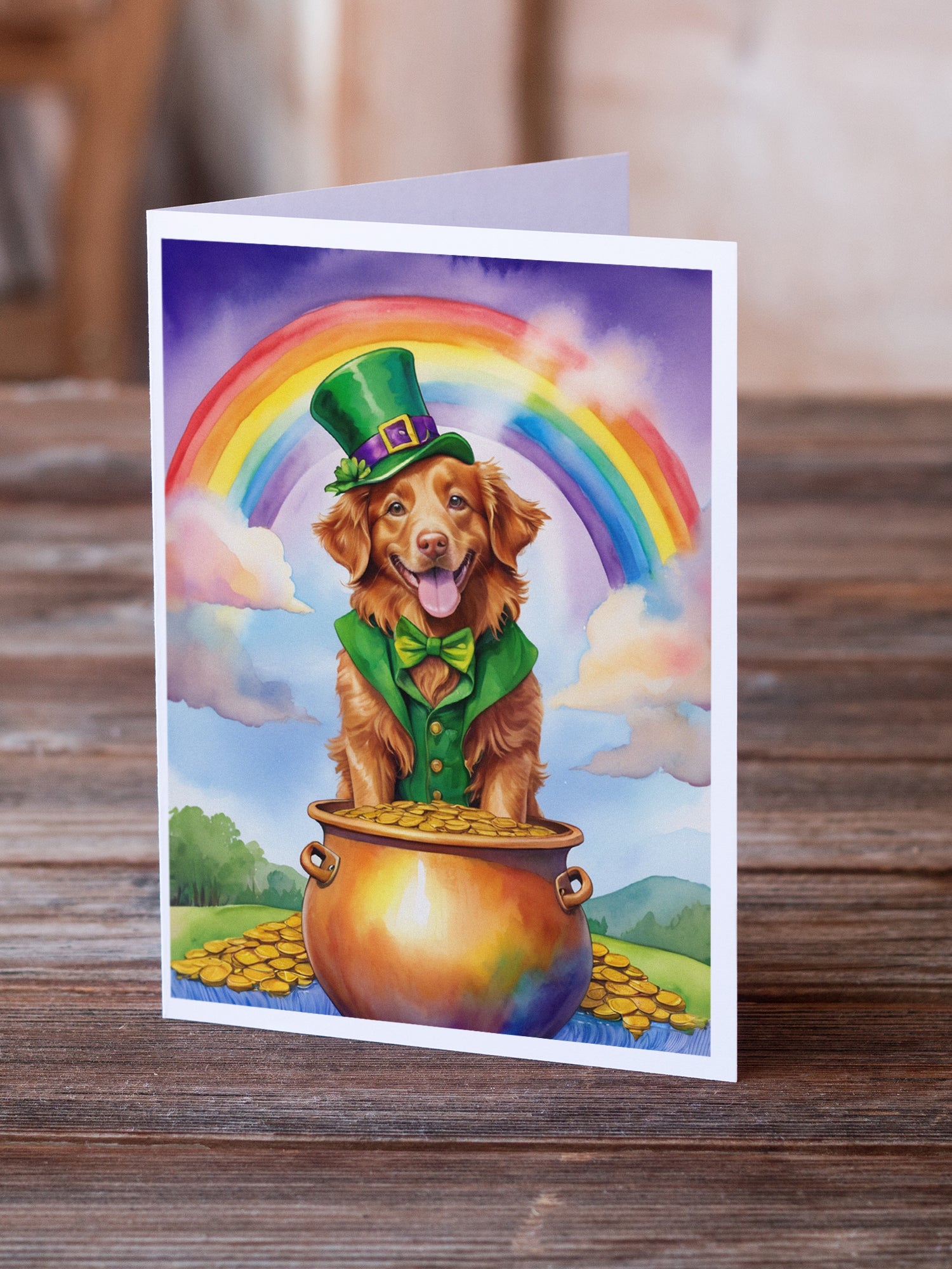 Nova Scotia Duck Tolling Retriever St Patrick's Day Greeting Cards Pack of 8