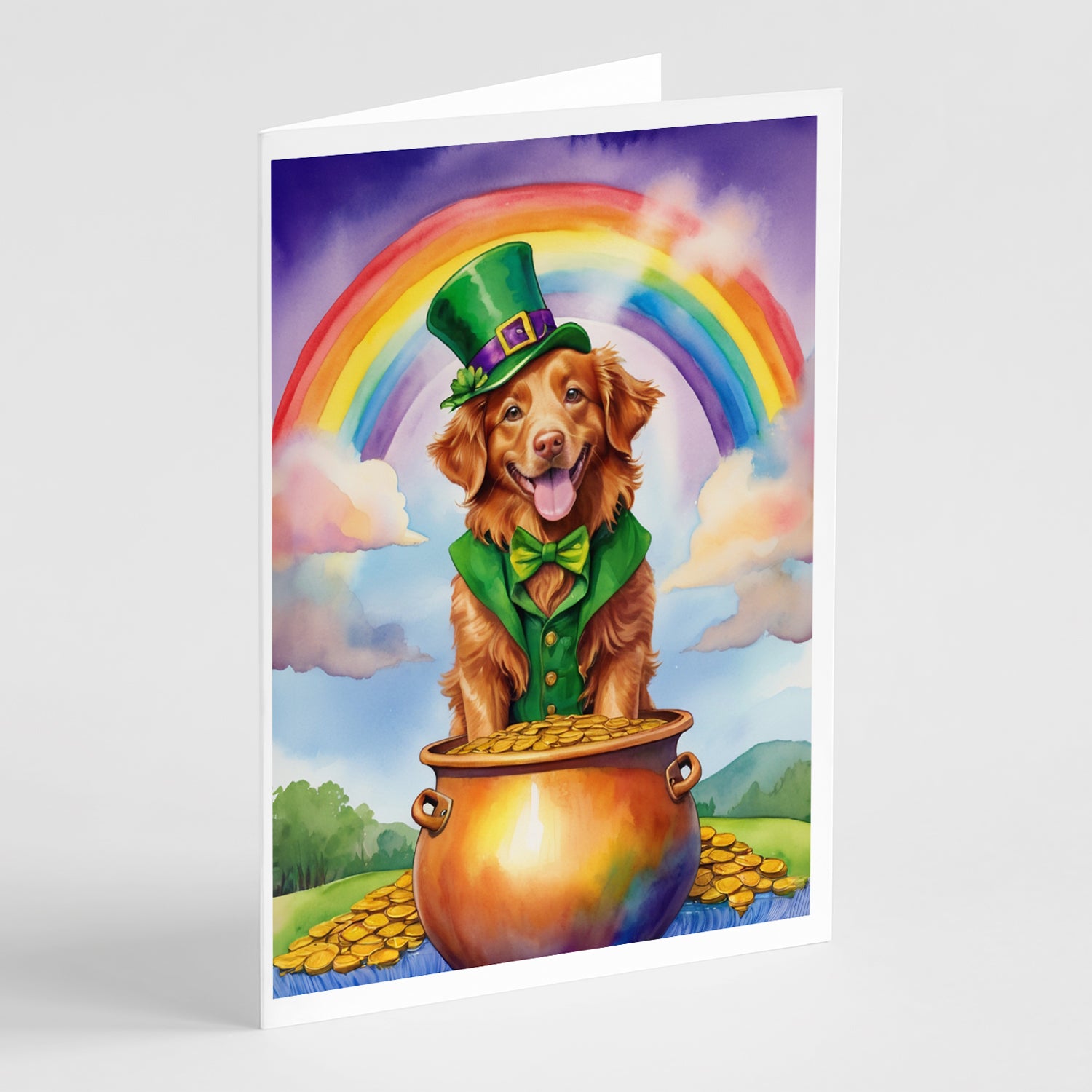 Buy this Nova Scotia Duck Tolling Retriever St Patrick's Day Greeting Cards Pack of 8