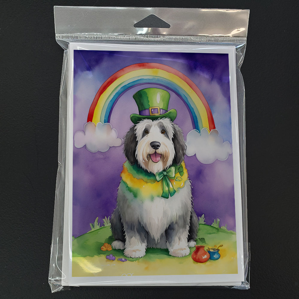Old English Sheepdog St Patrick's Day Greeting Cards Pack of 8