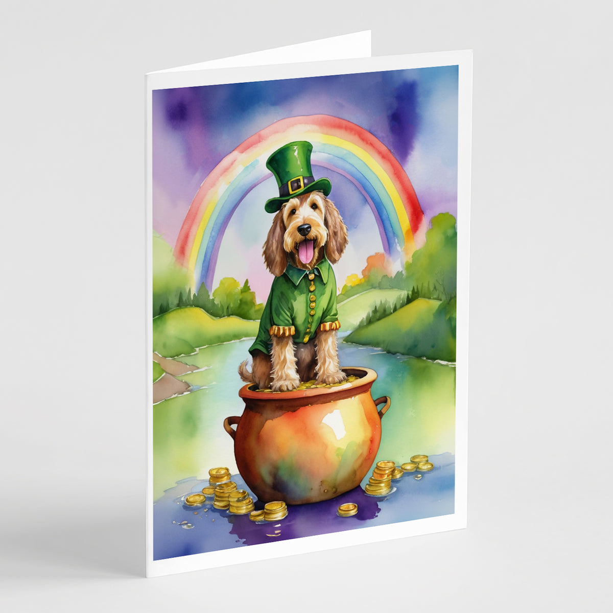 Buy this Otterhound St Patrick&#39;s Day Greeting Cards Pack of 8