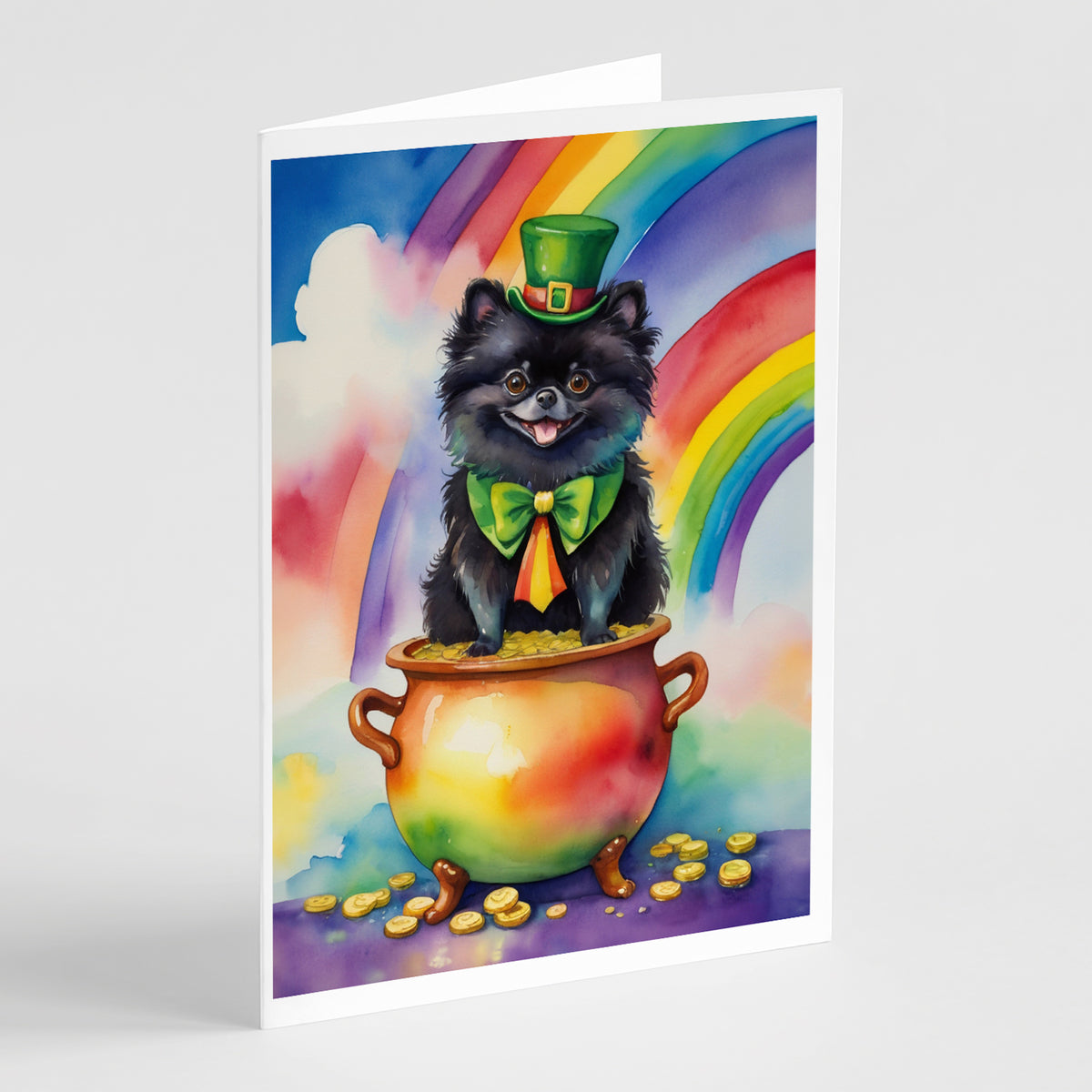 Buy this Pomeranian St Patrick&#39;s Day Greeting Cards Pack of 8