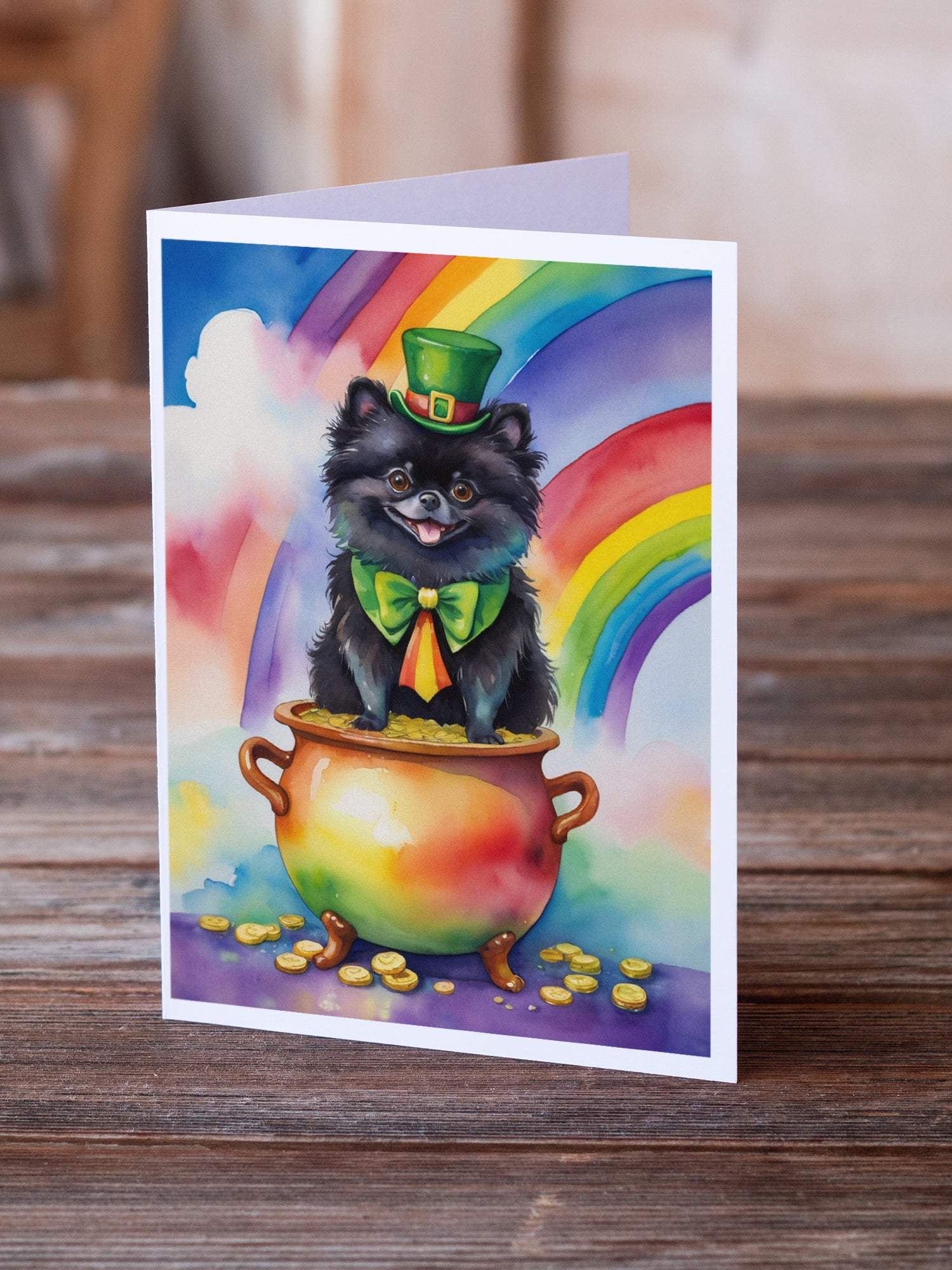 Pomeranian St Patrick's Day Greeting Cards Pack of 8