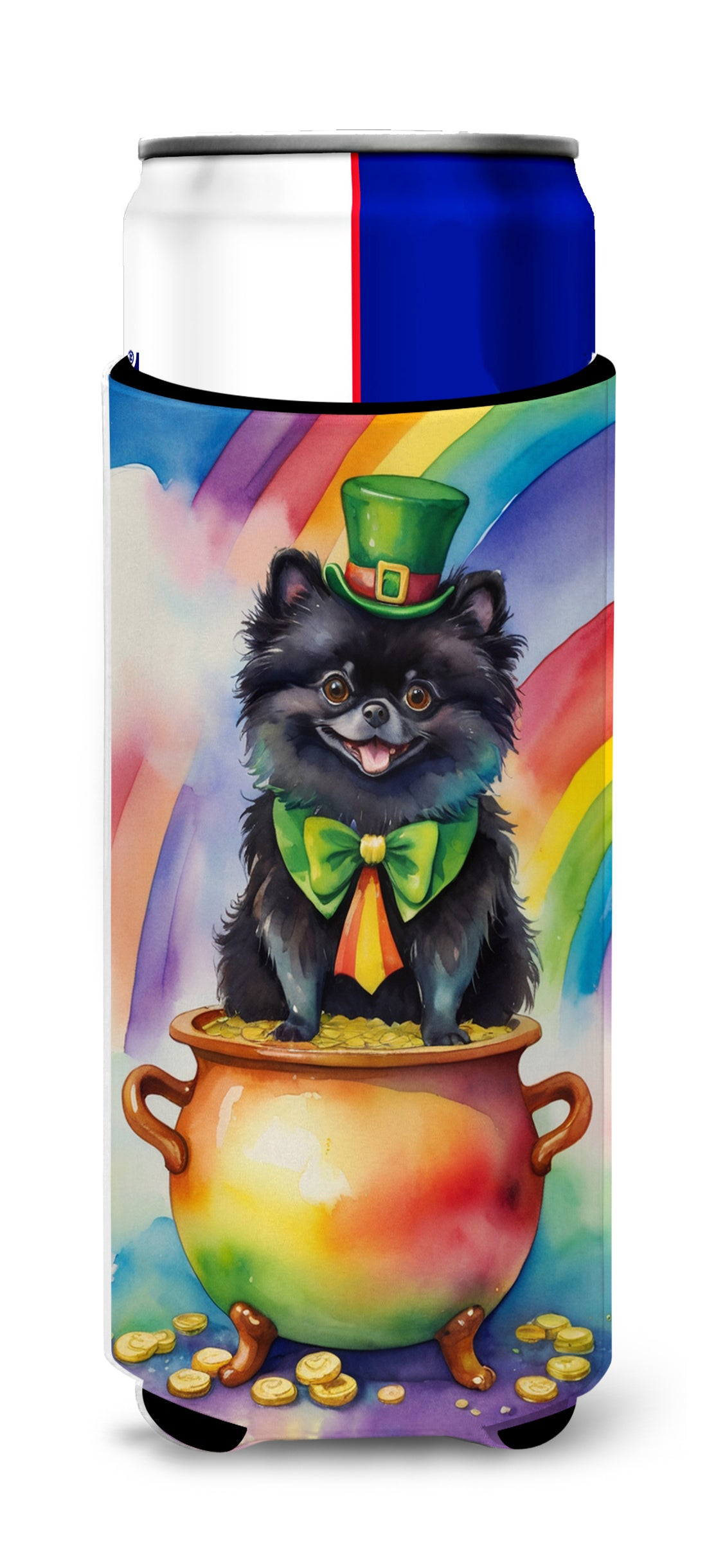Buy this Pomeranian St Patrick&#39;s Day Hugger for Ultra Slim Cans