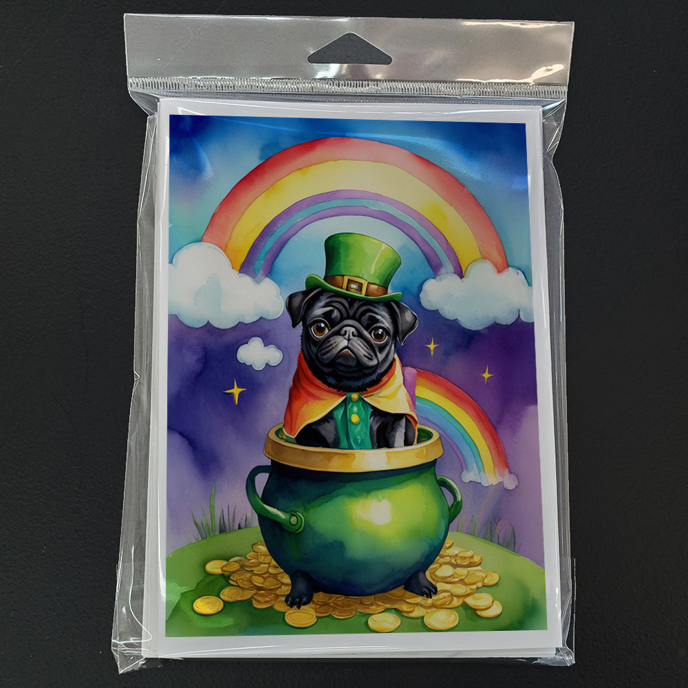Pug St Patrick's Day Greeting Cards Pack of 8