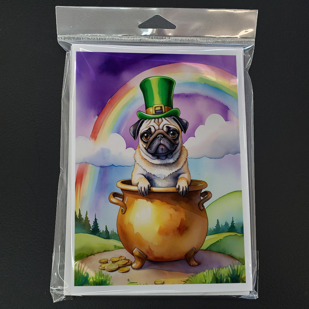 Pug St Patrick's Day Greeting Cards Pack of 8
