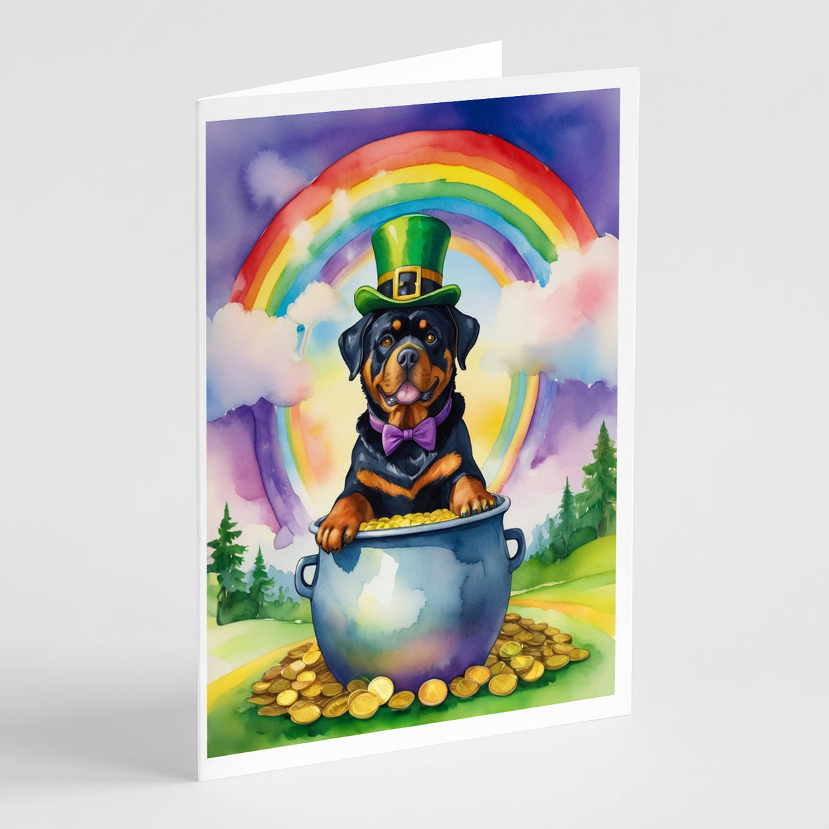 Buy this Rottweiler St Patrick&#39;s Day Greeting Cards Pack of 8