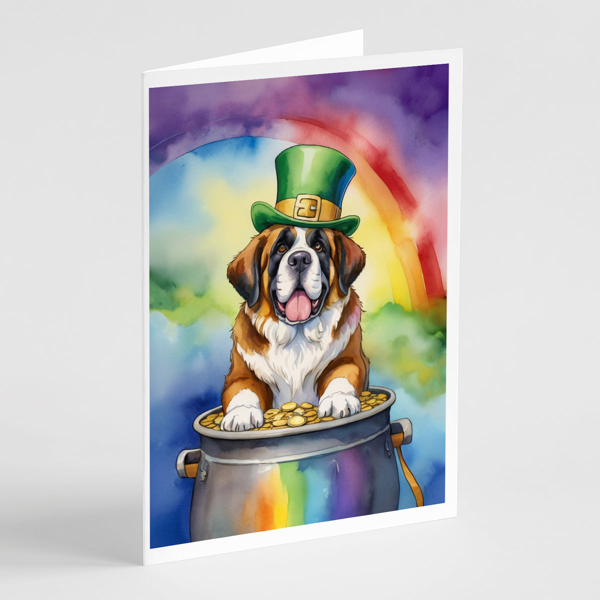 Buy this Saint Bernard St Patrick&#39;s Day Greeting Cards Pack of 8