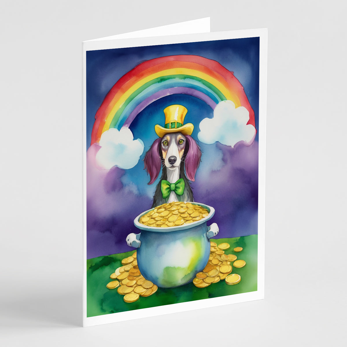 Buy this Saluki St Patrick&#39;s Day Greeting Cards Pack of 8