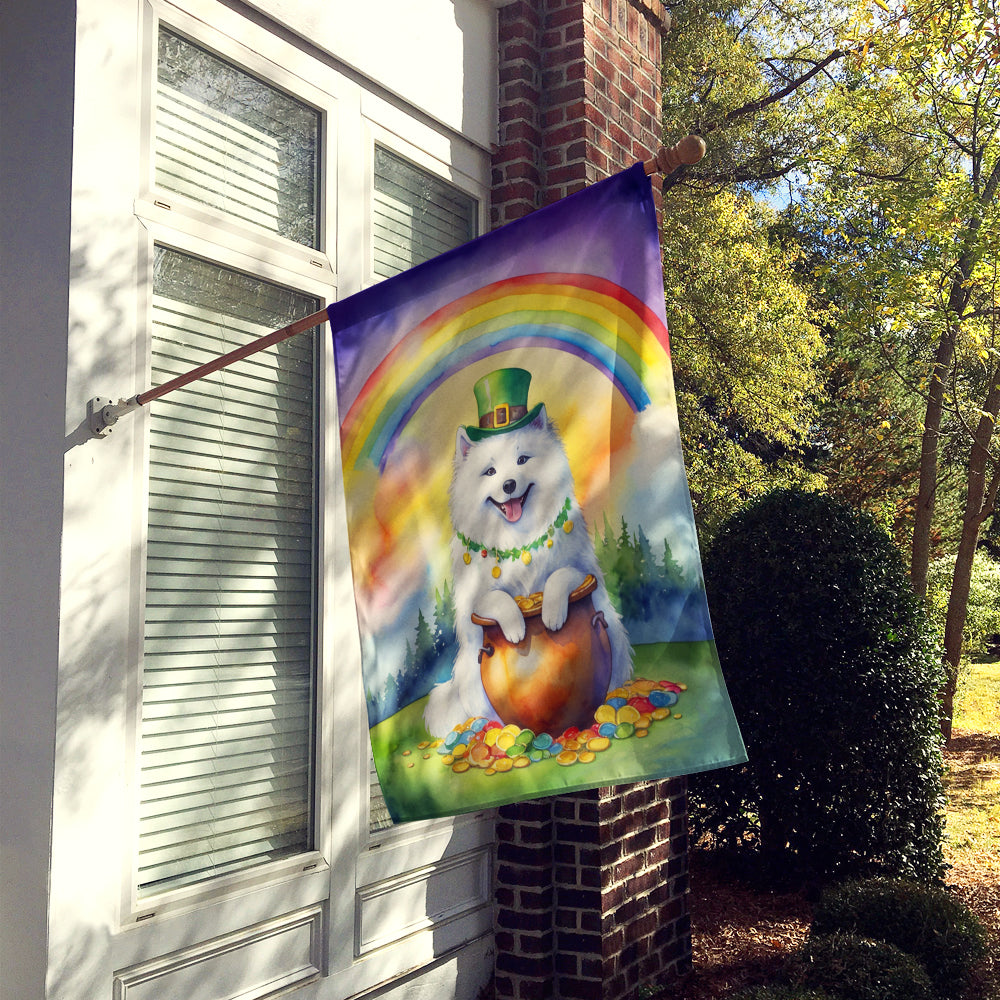 Samoyed St Patrick's Day House Flag