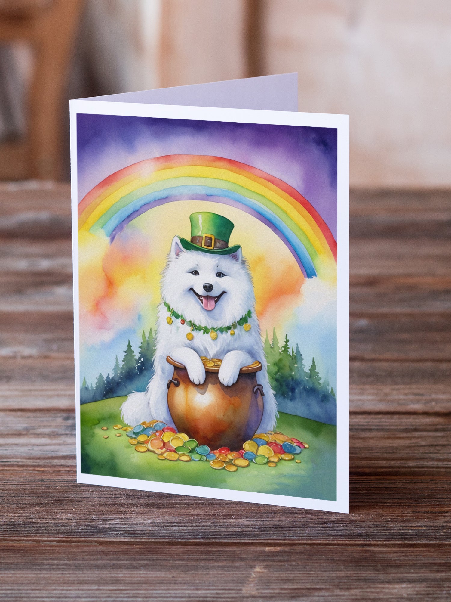 Buy this Samoyed St Patrick's Day Greeting Cards Pack of 8