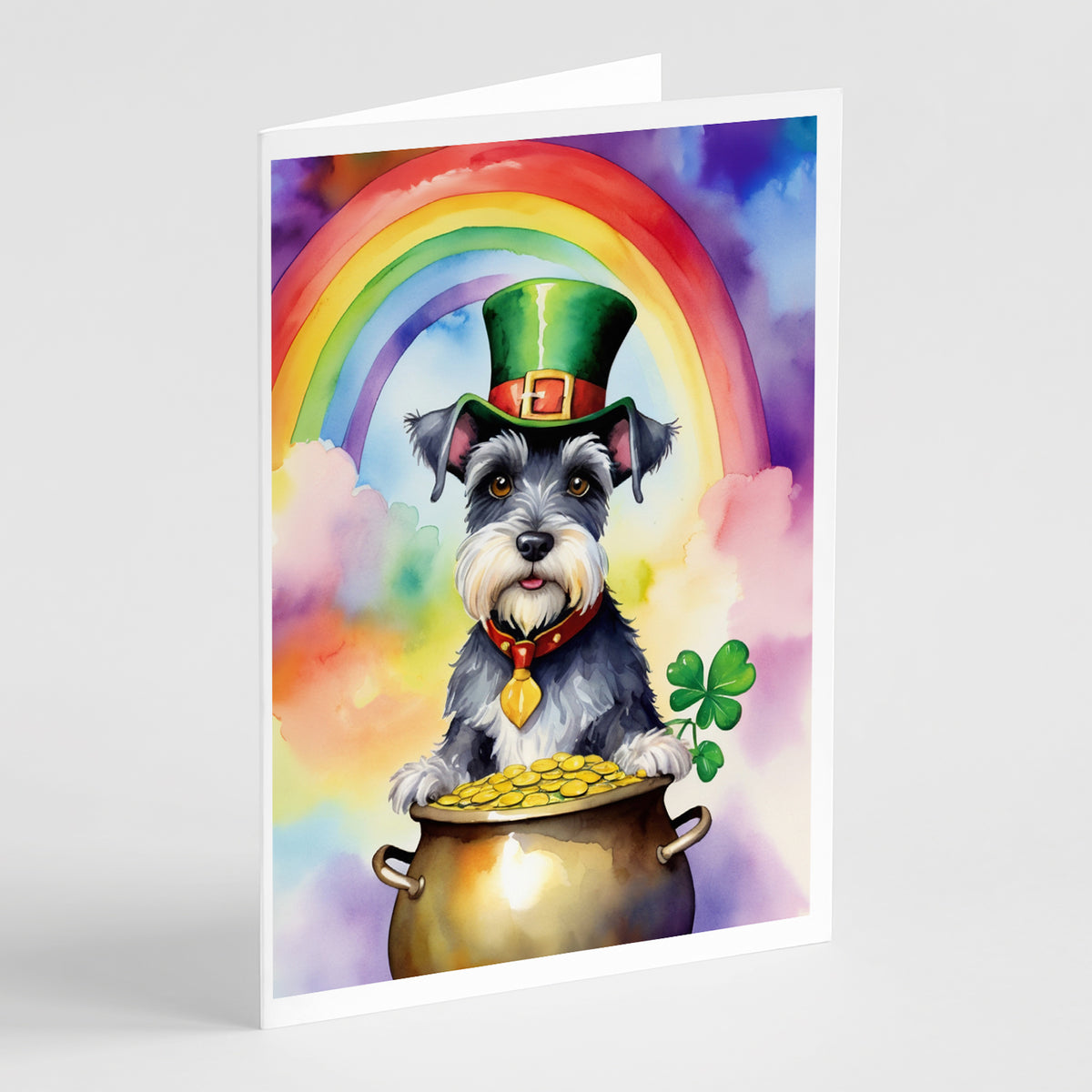 Buy this Schnauzer St Patrick&#39;s Day Greeting Cards Pack of 8