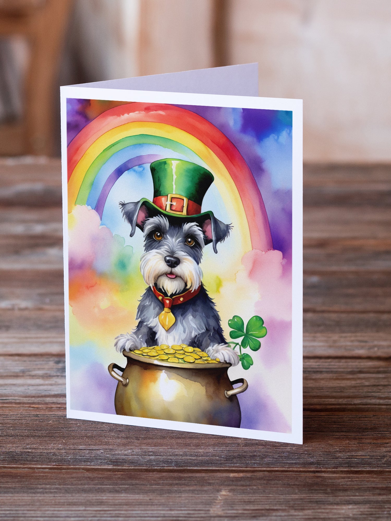 Schnauzer St Patrick's Day Greeting Cards Pack of 8