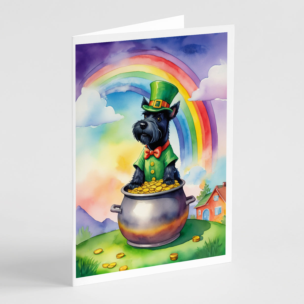 Buy this Scottish Terrier St Patrick&#39;s Day Greeting Cards Pack of 8