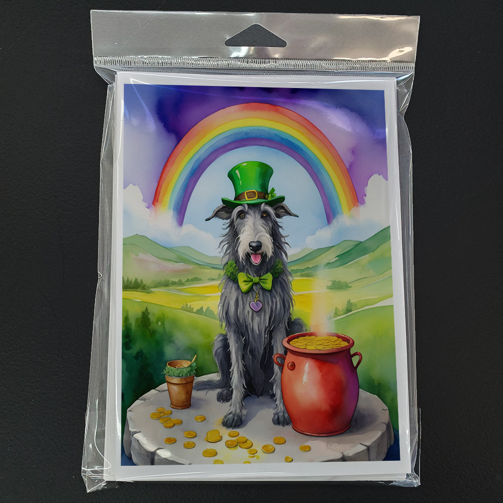 Scottish Deerhound St Patrick's Day Greeting Cards Pack of 8