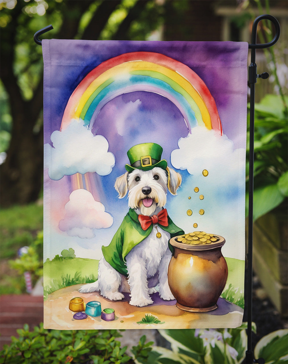 Sealyham Terrier St Patrick's Day Garden Flag