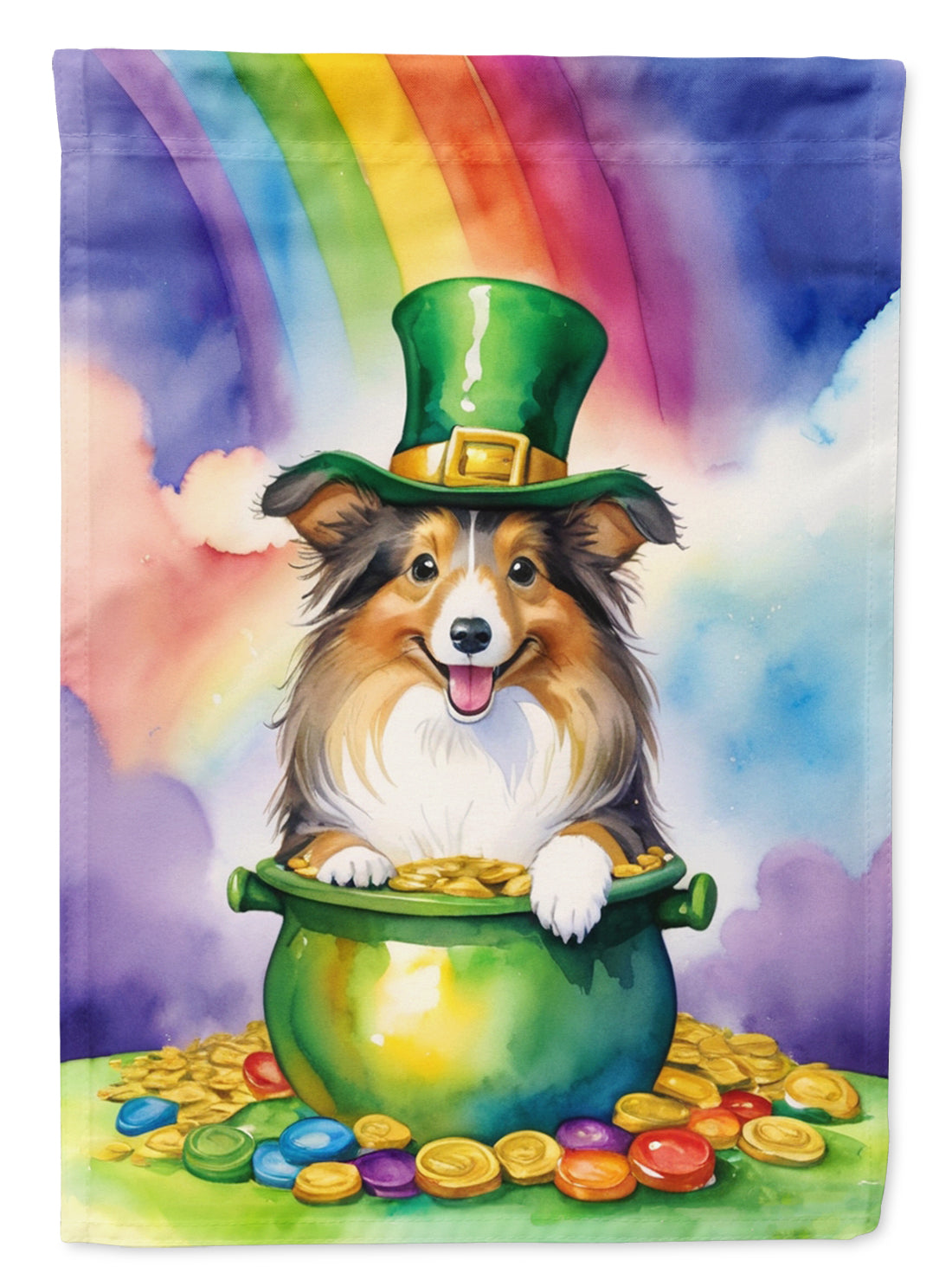 Buy this Sheltie St Patrick&#39;s Day House Flag