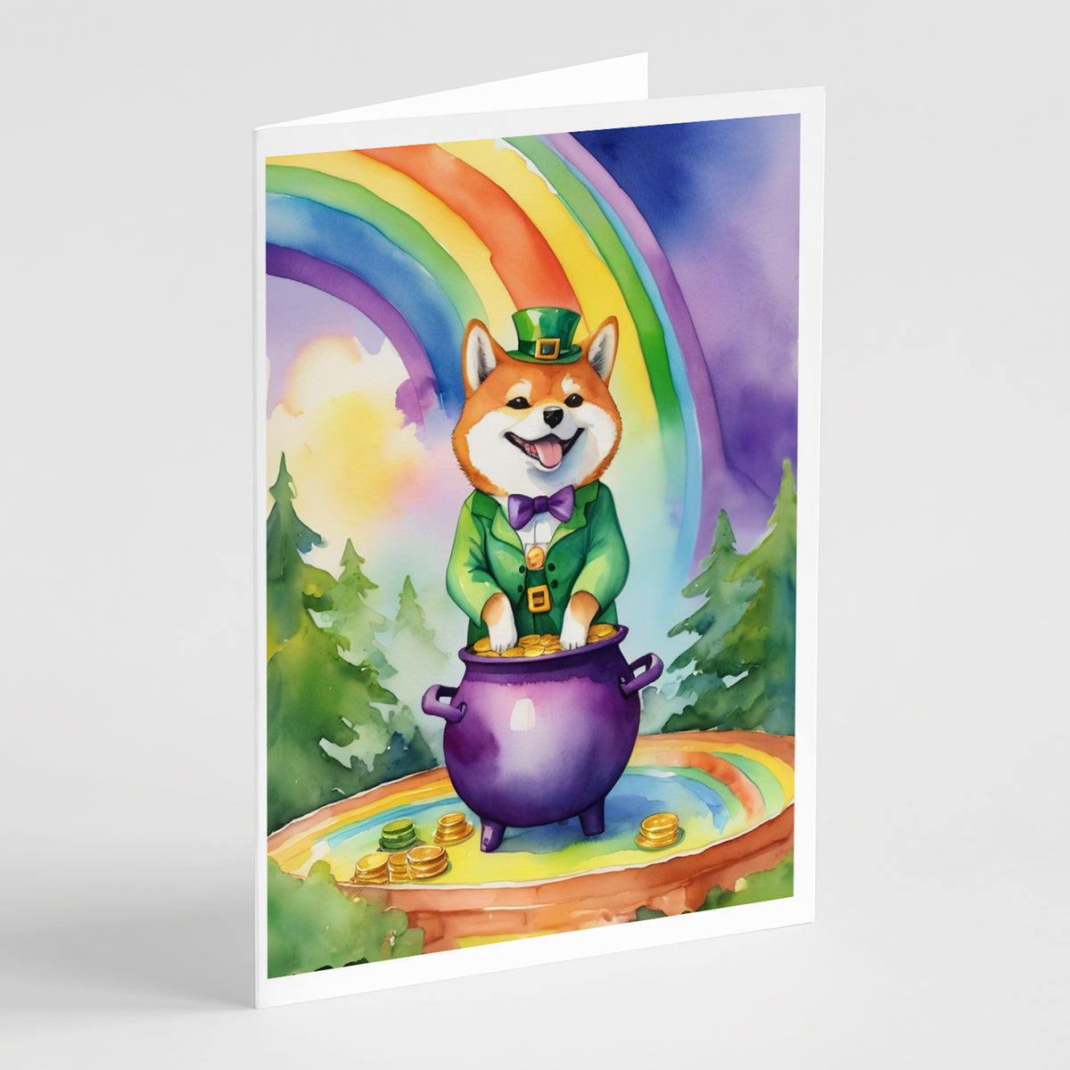 Buy this Shiba Inu St Patrick&#39;s Day Greeting Cards Pack of 8