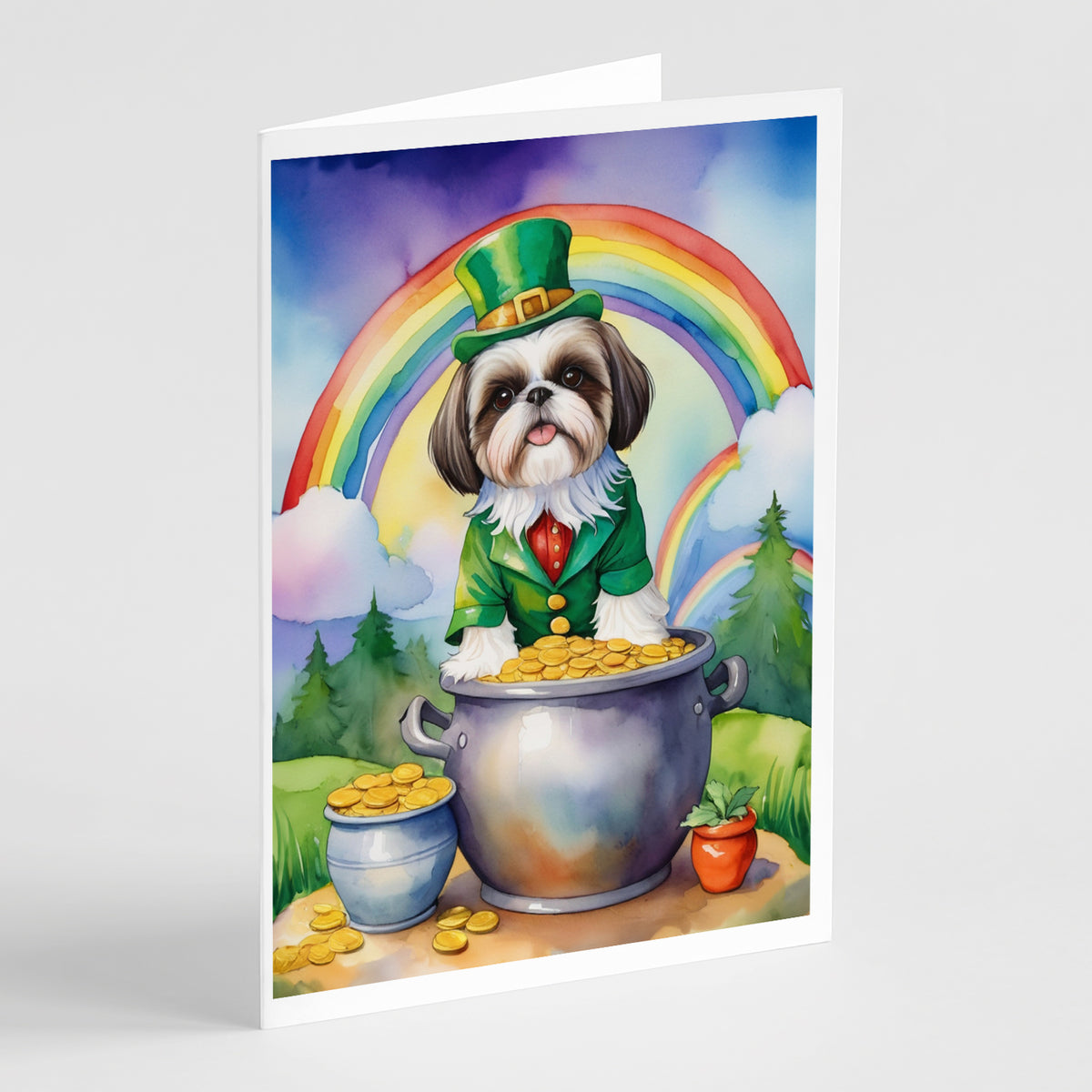 Buy this Shih Tzu St Patrick&#39;s Day Greeting Cards Pack of 8