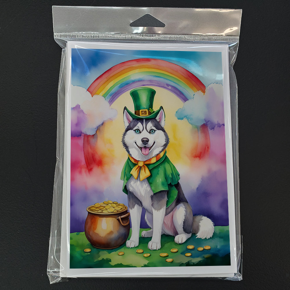 Siberian Husky St Patrick's Day Greeting Cards Pack of 8
