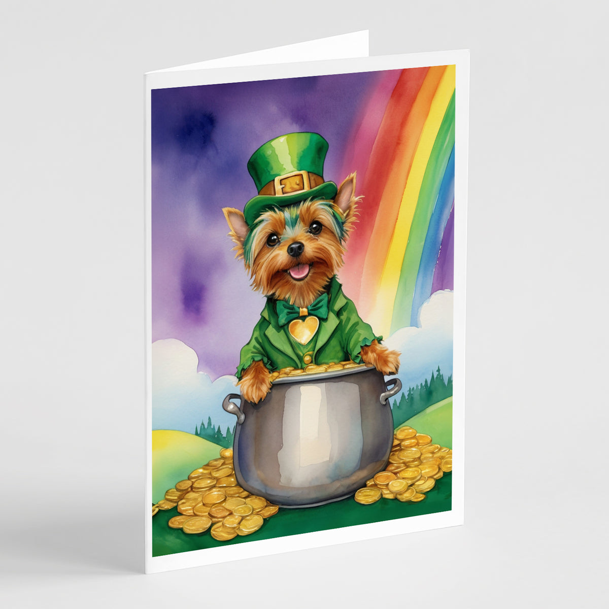 Buy this Silky Terrier St Patrick&#39;s Day Greeting Cards Pack of 8