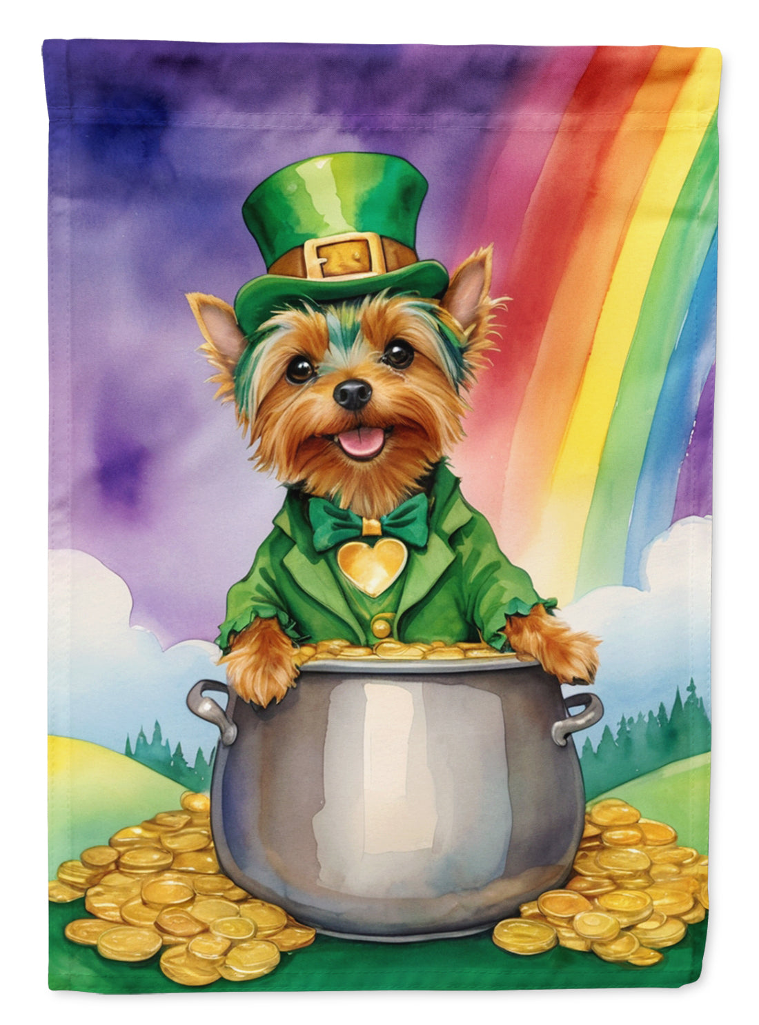 Buy this Silky Terrier St Patrick&#39;s Day Garden Flag