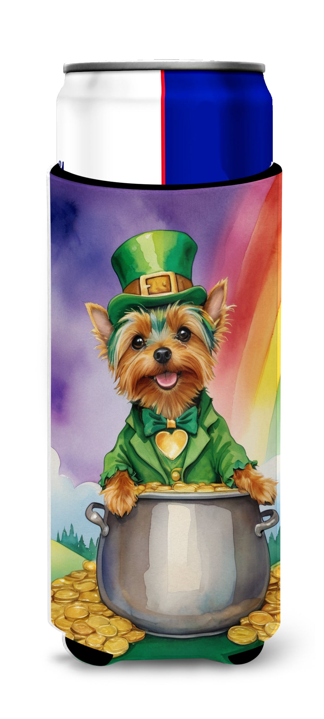 Buy this Silky Terrier St Patrick&#39;s Day Hugger for Ultra Slim Cans
