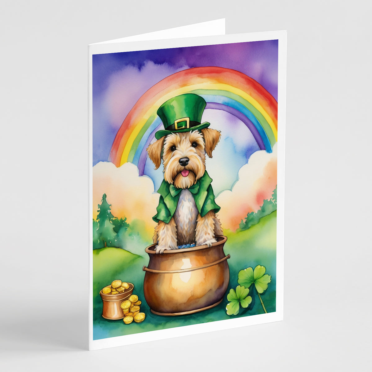 Buy this Wheaten Terrier St Patrick&#39;s Day Greeting Cards Pack of 8