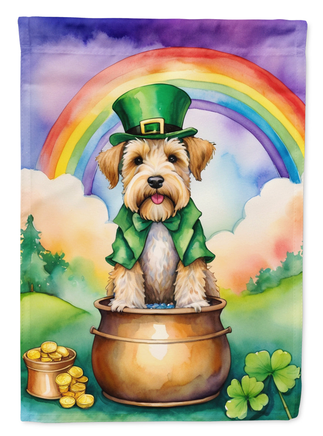 Buy this Wheaten Terrier St Patrick&#39;s Day Garden Flag