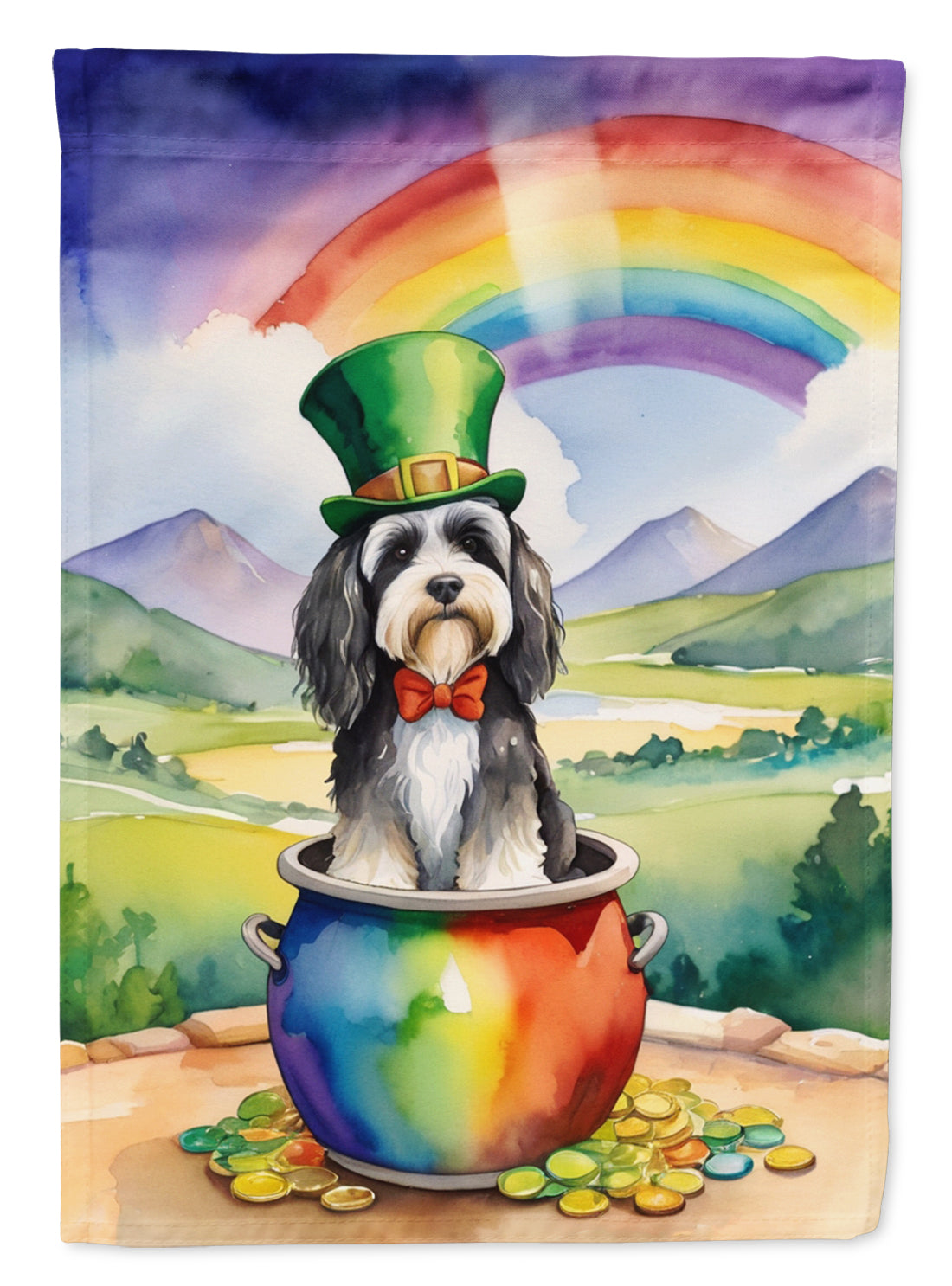 Buy this Tibetan Terrier St Patrick&#39;s Day House Flag