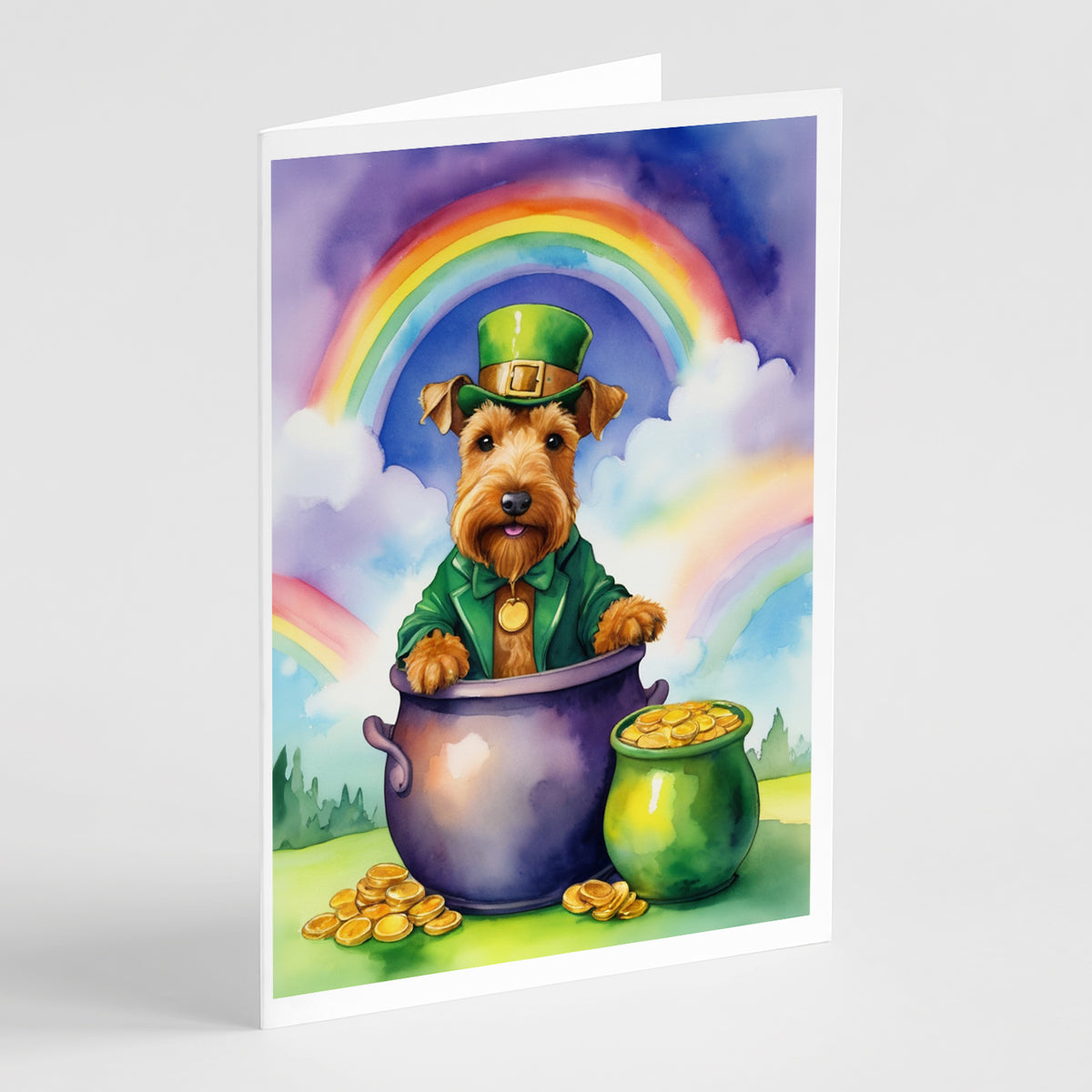 Buy this Welsh Terrier St Patrick&#39;s Day Greeting Cards Pack of 8