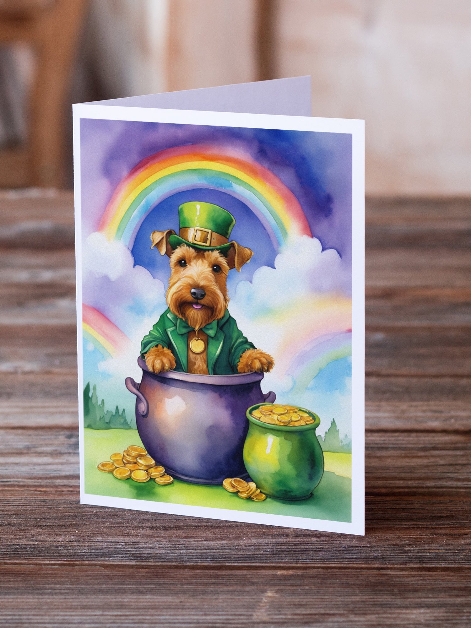 Welsh Terrier St Patrick's Day Greeting Cards Pack of 8