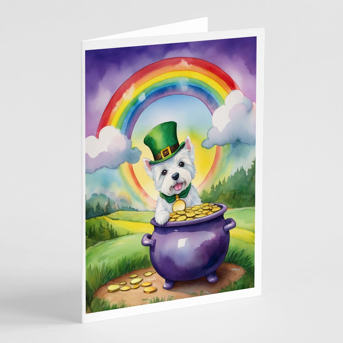 Buy this Westie St Patrick&#39;s Day Greeting Cards Pack of 8