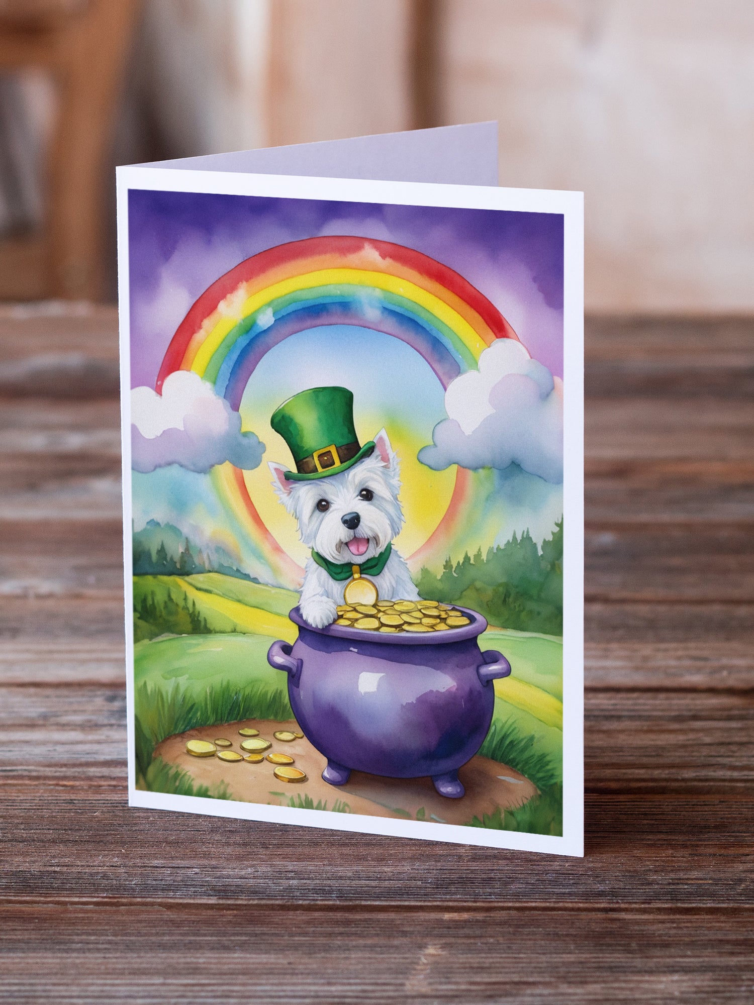 Westie St Patrick's Day Greeting Cards Pack of 8