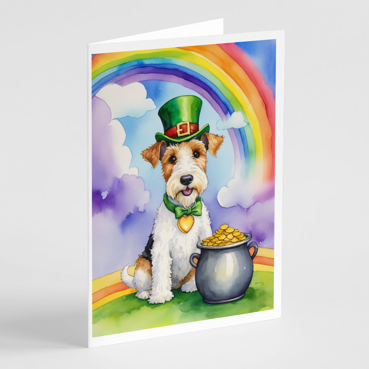 Buy this Fox Terrier St Patrick&#39;s Day Greeting Cards Pack of 8