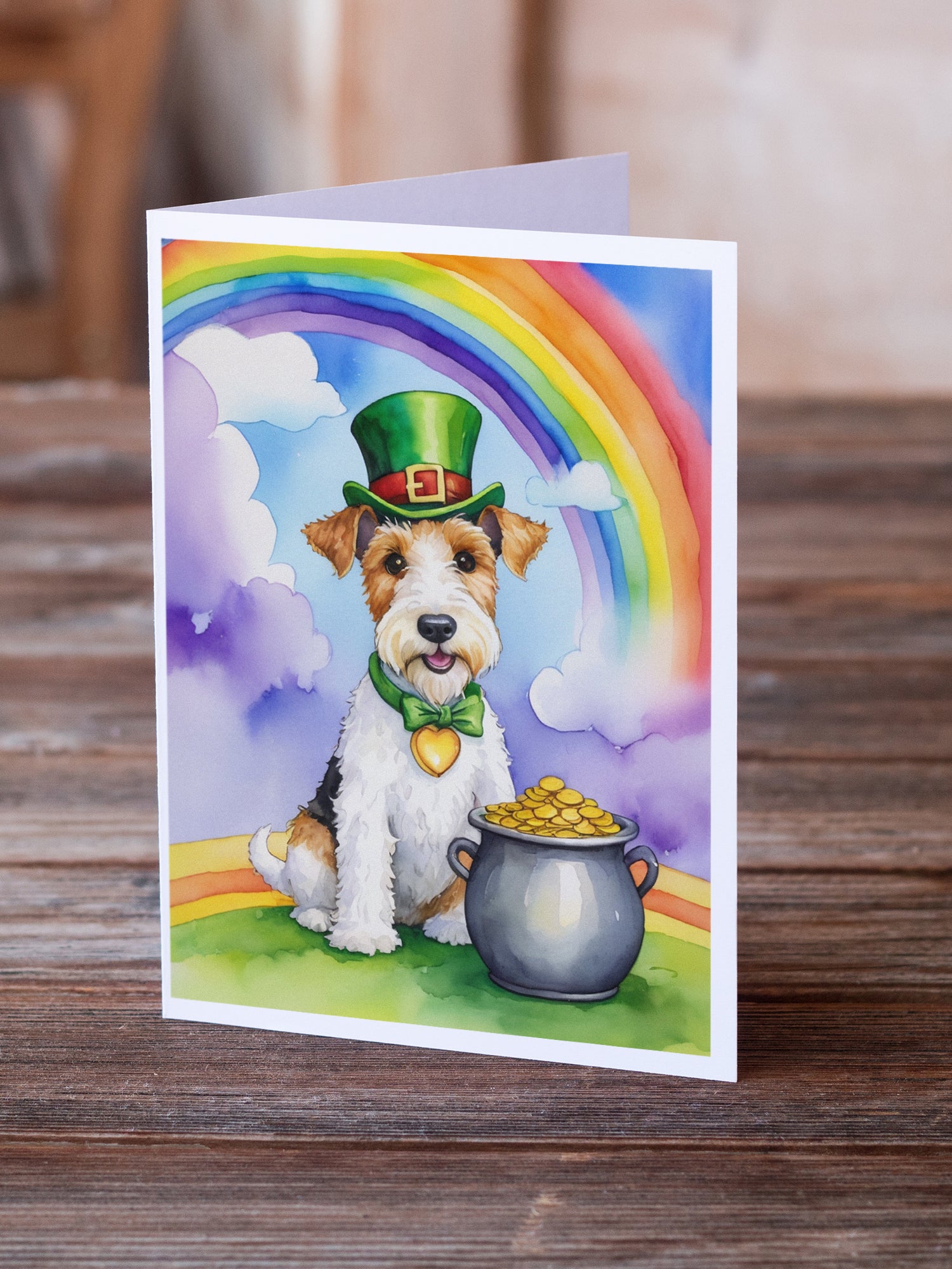 Fox Terrier St Patrick's Day Greeting Cards Pack of 8