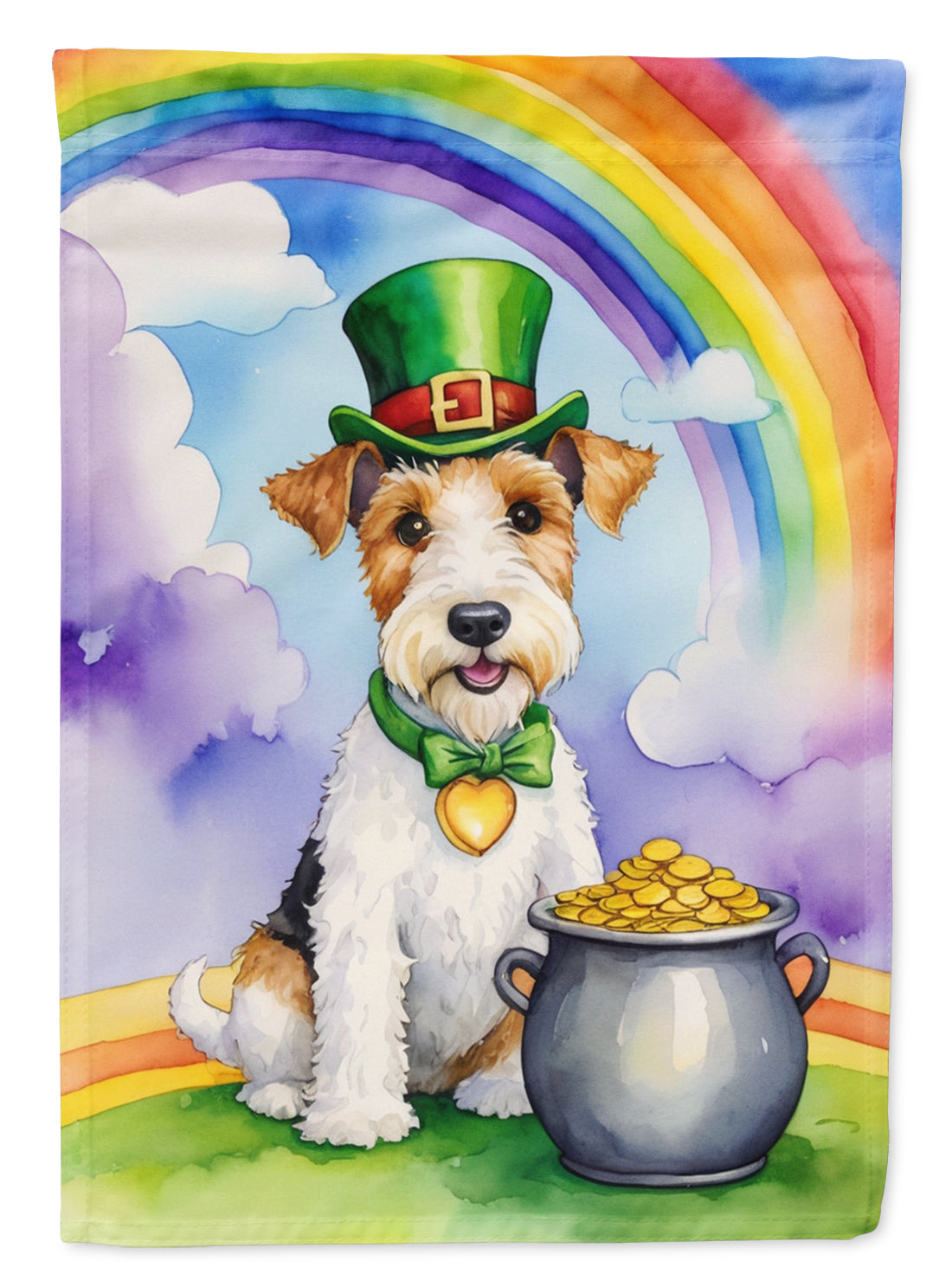 Buy this Fox Terrier St Patrick&#39;s Day Garden Flag