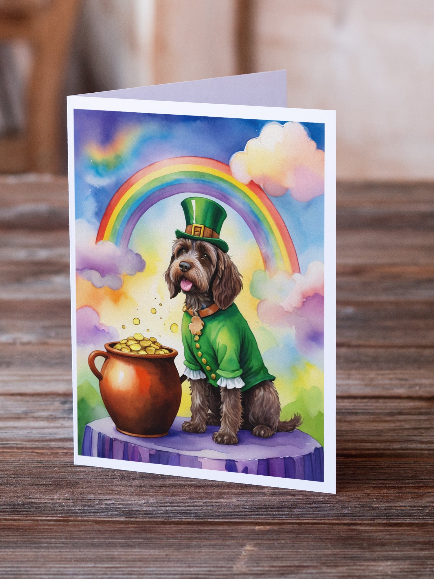 Wirehaired Pointing Griffon St Patrick's Day Greeting Cards Pack of 8