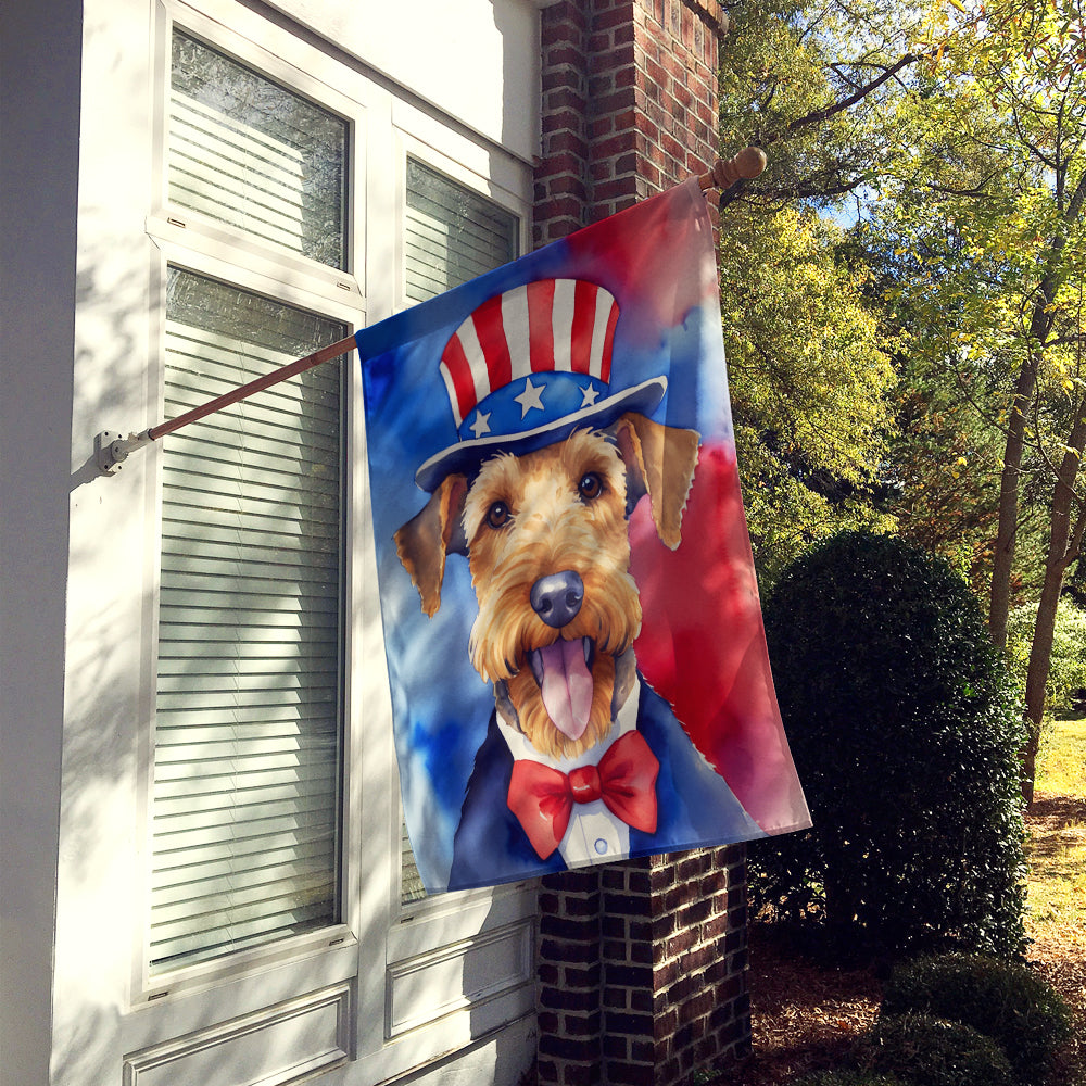 Airedale Terrier Patriotic American House Flag