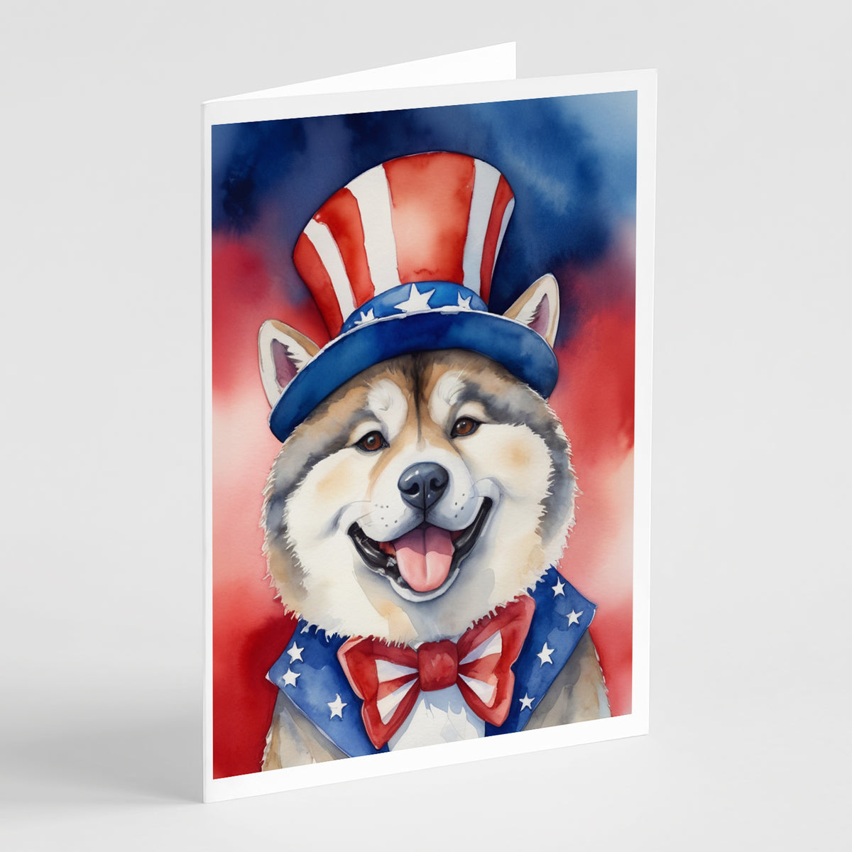 Buy this Akita Patriotic American Greeting Cards Pack of 8