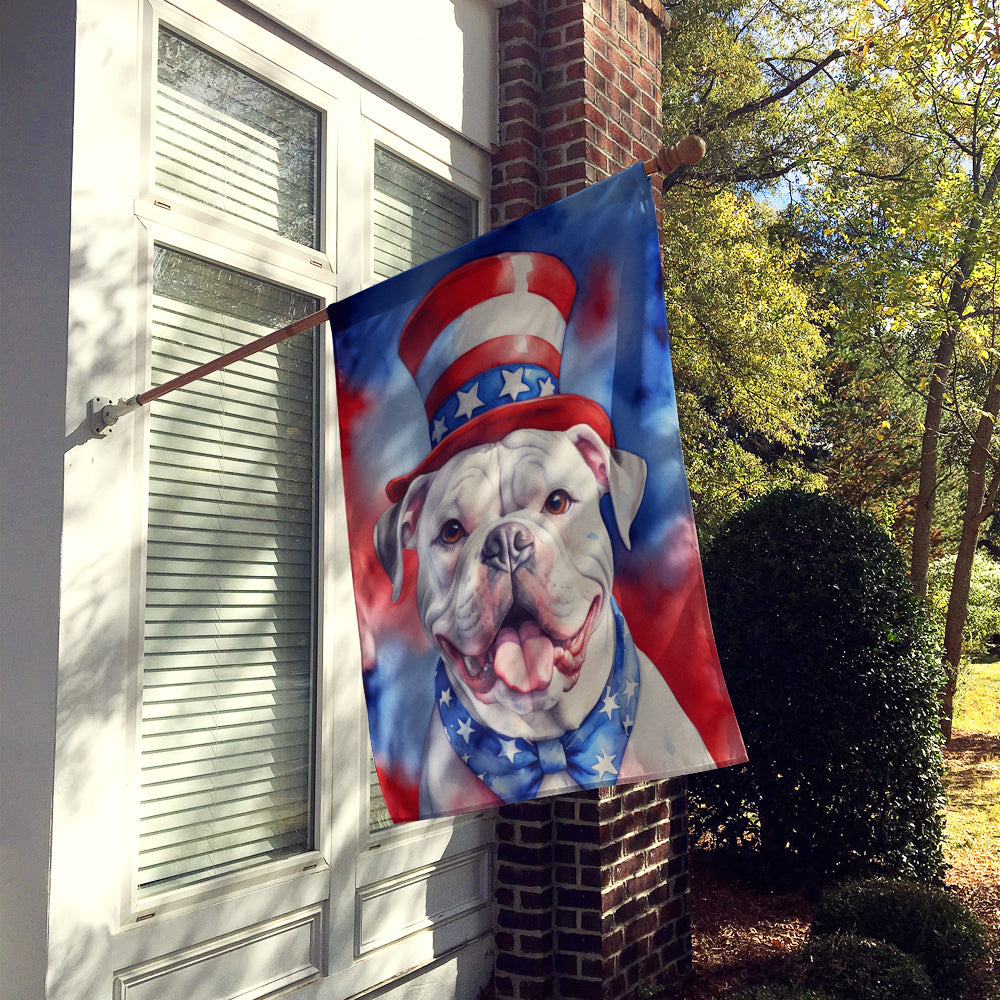 American Bulldog Patriotic American House Flag