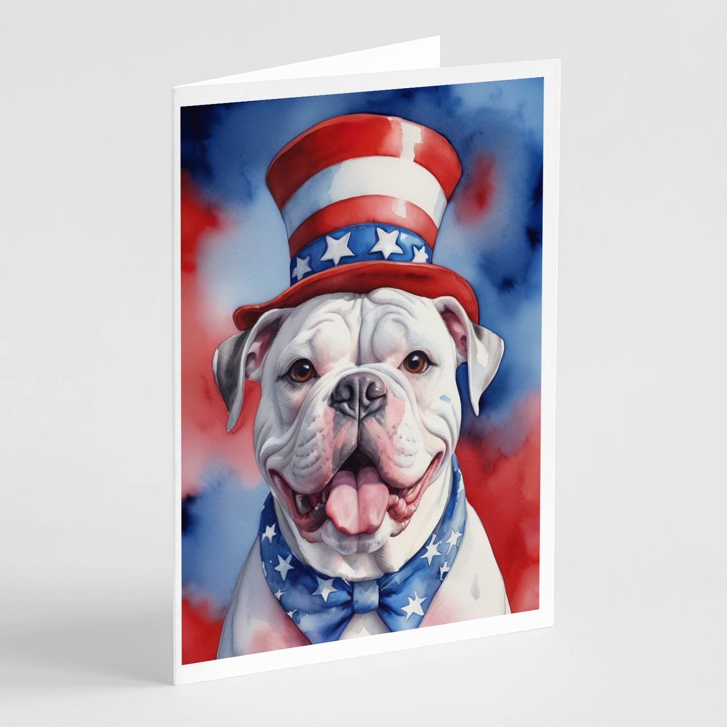 Buy this American Bulldog Patriotic American Greeting Cards Pack of 8